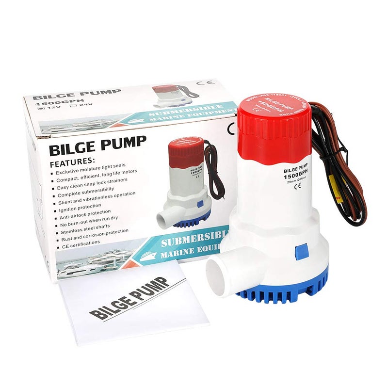 AIRTAK مضخة بيلج AIRTAK للقارب DC12V 1500GPH مضخة بيلج صغيرة 12 فولت مضخة مياه كهربائية منخفضة الضوضاء - Image 1